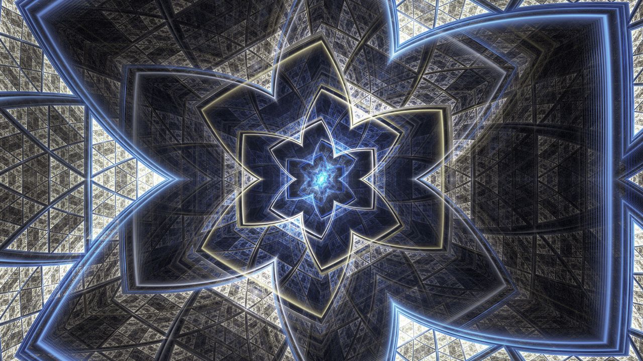 Wallpaper fractal, glow, shapes, lines