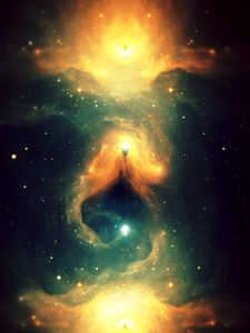 Preview wallpaper fractal, glow, sparks, glitter, nebula, bright