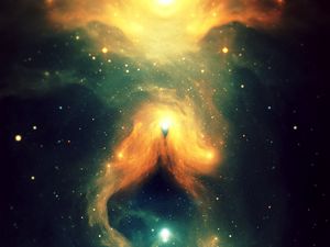 Preview wallpaper fractal, glow, sparks, glitter, nebula, bright