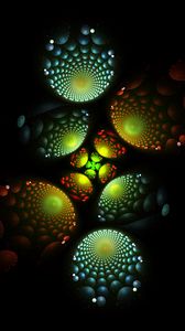 Preview wallpaper fractal, glow, spirals, abstraction, dark