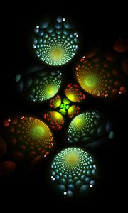 Preview wallpaper fractal, glow, spirals, abstraction, dark