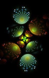 Preview wallpaper fractal, glow, spirals, abstraction, dark