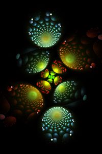 Preview wallpaper fractal, glow, spirals, abstraction, dark