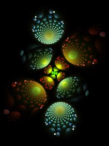 Preview wallpaper fractal, glow, spirals, abstraction, dark