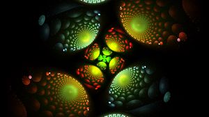 Preview wallpaper fractal, glow, spirals, abstraction, dark