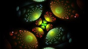 Preview wallpaper fractal, glow, spirals, abstraction, dark