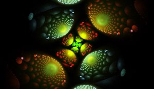 Preview wallpaper fractal, glow, spirals, abstraction, dark