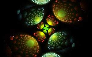 Preview wallpaper fractal, glow, spirals, abstraction, dark