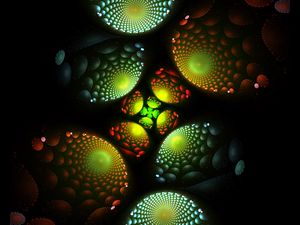 Preview wallpaper fractal, glow, spirals, abstraction, dark