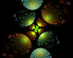 Preview wallpaper fractal, glow, spirals, abstraction, dark