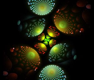 Preview wallpaper fractal, glow, spirals, abstraction, dark