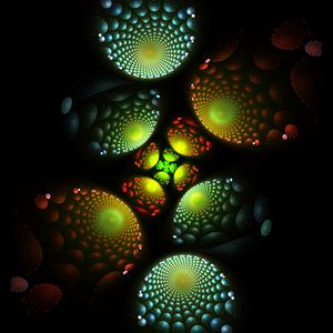 Preview wallpaper fractal, glow, spirals, abstraction, dark