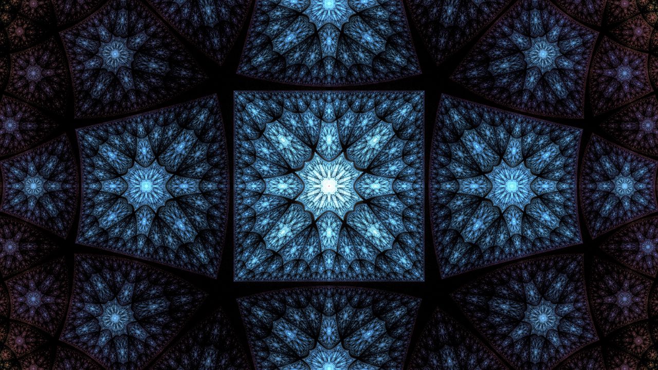 Wallpaper fractal, glow, stars, abstraction, dark