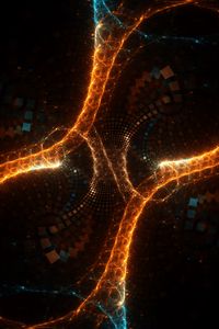 Preview wallpaper fractal, glow, tangled, dark, abstraction