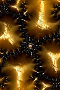 Preview wallpaper fractal, gold, gloss, surface, embossed