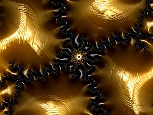 Preview wallpaper fractal, gold, gloss, surface, embossed