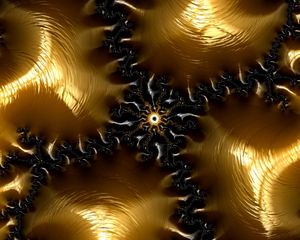 Preview wallpaper fractal, gold, gloss, surface, embossed