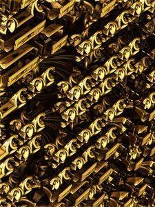 Preview wallpaper fractal, gold, structure, abstraction