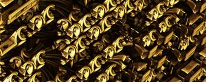 Preview wallpaper fractal, gold, structure, abstraction