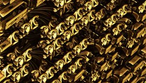 Preview wallpaper fractal, gold, structure, abstraction