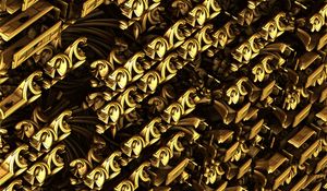 Preview wallpaper fractal, gold, structure, abstraction