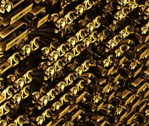 Preview wallpaper fractal, gold, structure, abstraction