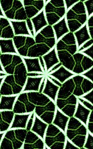 Preview wallpaper fractal, green, glow, lines, grid, kaleidoscope