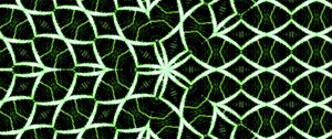 Preview wallpaper fractal, green, glow, lines, grid, kaleidoscope