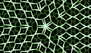 Preview wallpaper fractal, green, glow, lines, grid, kaleidoscope