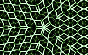 Preview wallpaper fractal, green, glow, lines, grid, kaleidoscope