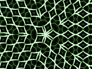 Preview wallpaper fractal, green, glow, lines, grid, kaleidoscope