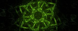 Preview wallpaper fractal, green, glow, symbol, abstraction