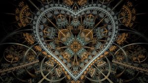 Preview wallpaper fractal, heart, pattern, tangled, abstraction