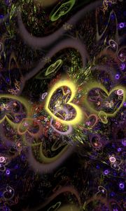 Preview wallpaper fractal, hearts, abstraction