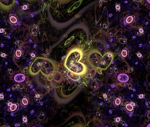 Preview wallpaper fractal, hearts, abstraction