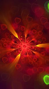 Preview wallpaper fractal, hearts, bright, pattern, abstraction