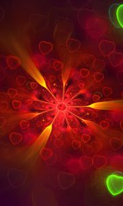 Preview wallpaper fractal, hearts, bright, pattern, abstraction