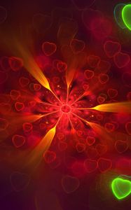 Preview wallpaper fractal, hearts, bright, pattern, abstraction