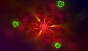 Preview wallpaper fractal, hearts, bright, pattern, abstraction