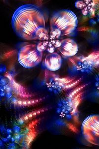 Preview wallpaper fractal, highlights, colors, patterns, kaleidoscope