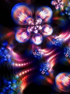 Preview wallpaper fractal, highlights, colors, patterns, kaleidoscope