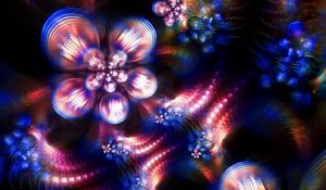 Preview wallpaper fractal, highlights, colors, patterns, kaleidoscope