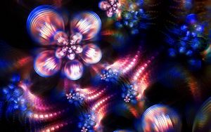 Preview wallpaper fractal, highlights, colors, patterns, kaleidoscope