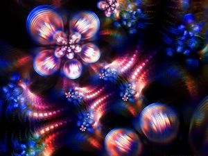 Preview wallpaper fractal, highlights, colors, patterns, kaleidoscope