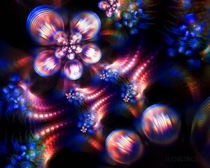 Preview wallpaper fractal, highlights, colors, patterns, kaleidoscope