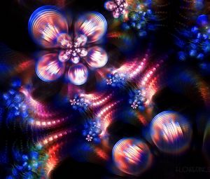 Preview wallpaper fractal, highlights, colors, patterns, kaleidoscope