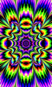 Preview wallpaper fractal, kaleidoscope, abstraction, bright, optical illusion