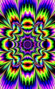 Preview wallpaper fractal, kaleidoscope, abstraction, bright, optical illusion