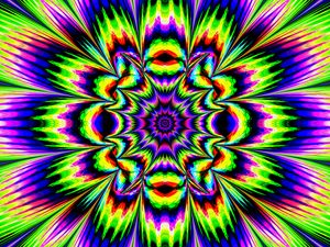 Preview wallpaper fractal, kaleidoscope, abstraction, bright, optical illusion