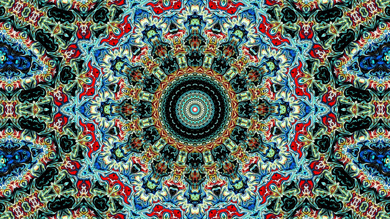 Wallpaper fractal, kaleidoscope, abstraction, circles, colorful